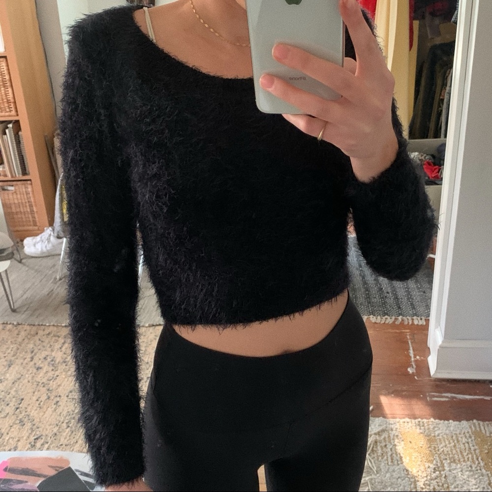 Fuzzy cropped American apparel sweater